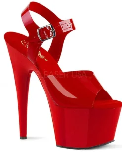 Shoes Pleaser USA Adore-708N 7inch Jelly-Like Pleasers - Red