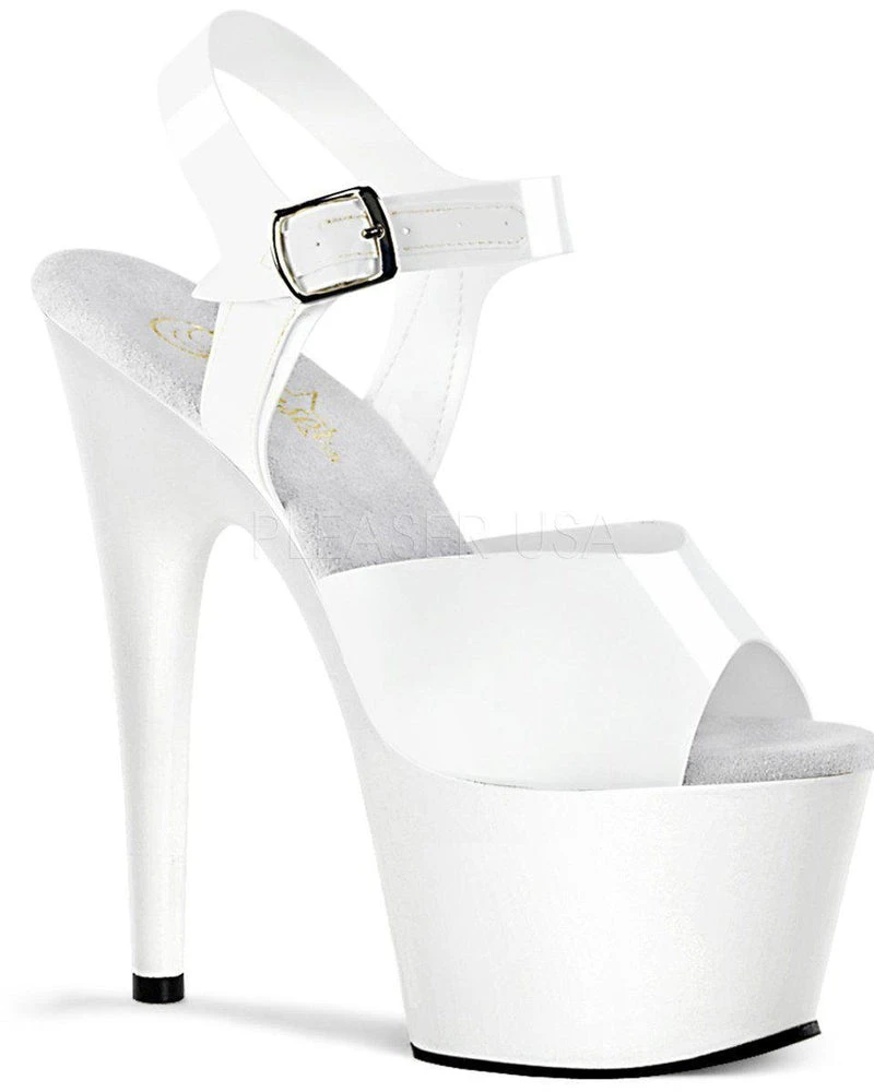Pleaser USA Adore-708N 7inch Jelly-Like Pleasers - White Shoes