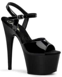 Shoes Pleaser USA Adore-709 7inch Pleasers - Patent Black