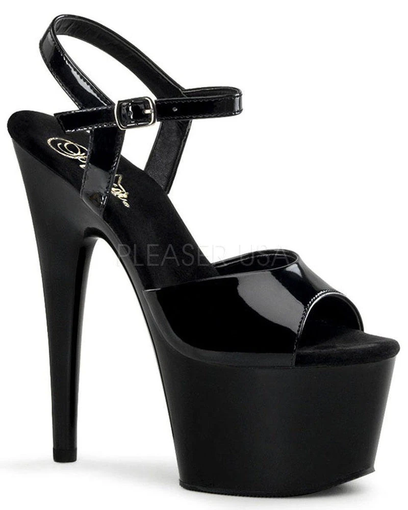 Shoes Pleaser USA Adore-709 7inch Pleasers - Patent Black