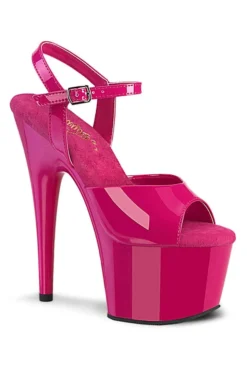 Pleaser USA Adore-709 7inch Pleasers - Patent Hot Pink