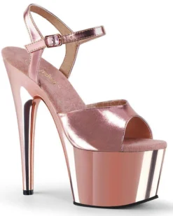 Shoes Pleaser USA Adore-709 7inch Pleasers - Metallic Rose Gold