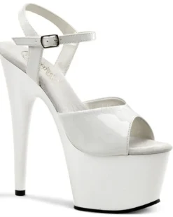Shoes Pleaser USA Adore-709 7inch Pleasers - Patent White