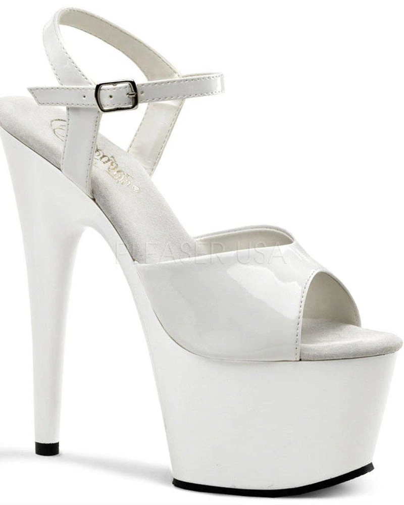 Shoes Pleaser USA Adore-709 7inch Pleasers - Patent White