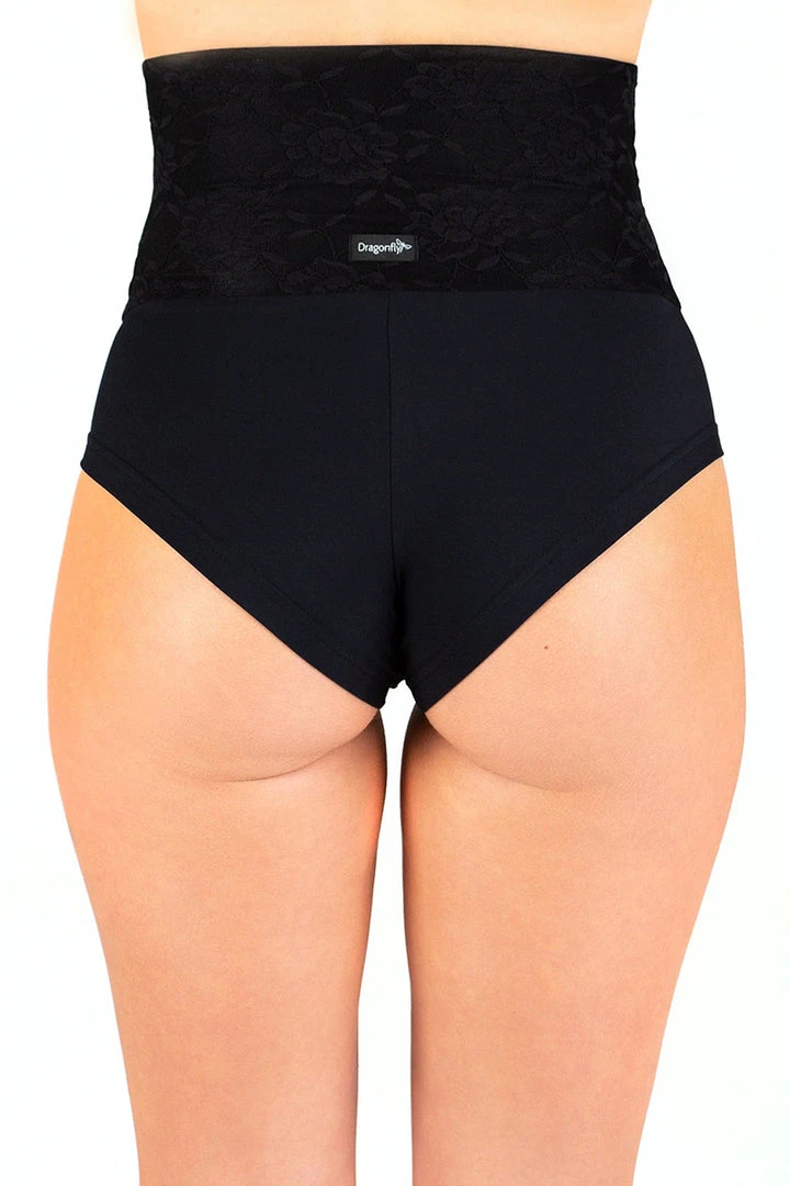 All Pole Wear Dragonfly Betty High-Waisted Shorts - Lace Black