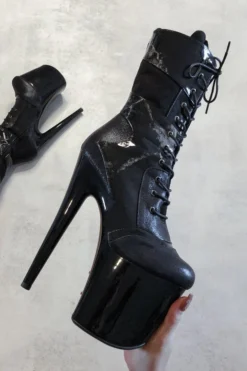 Hella Heels EmpireKicks 8inch Boots - Black Marble