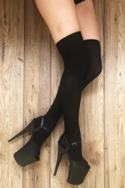 Rolling Over The Knee Socks - Black (3 Sizes Available) Accessories
