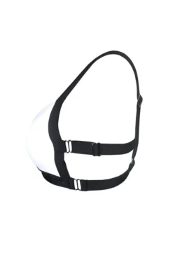 All Pole Wear Hamade Activewear Hollow Back Top - White/Black