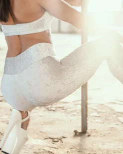 Dragonfly Adrianna Leggings - Velvet Silver All Pole Wear