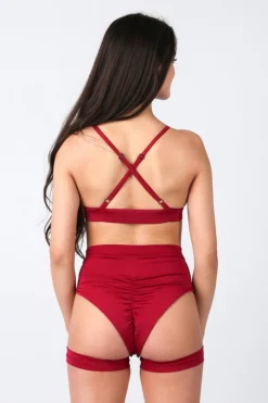 All Pole Wear REV ACTIV Bomb Garter Shorts - Cherry