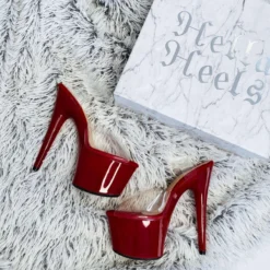 Back In Stock Hella Heels Classic Gloss 7inch Stilettos - Chilli