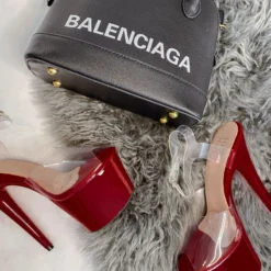 Back In Stock Hella Heels Classic Gloss 7inch Stilettos - Chilli