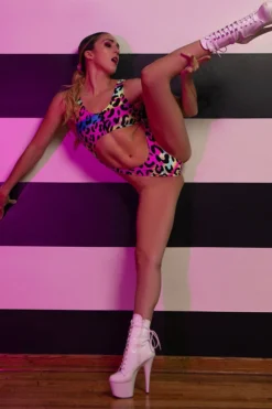 All Pole Wear Cleo The Hurricane MonoKini - Neon Leopard
