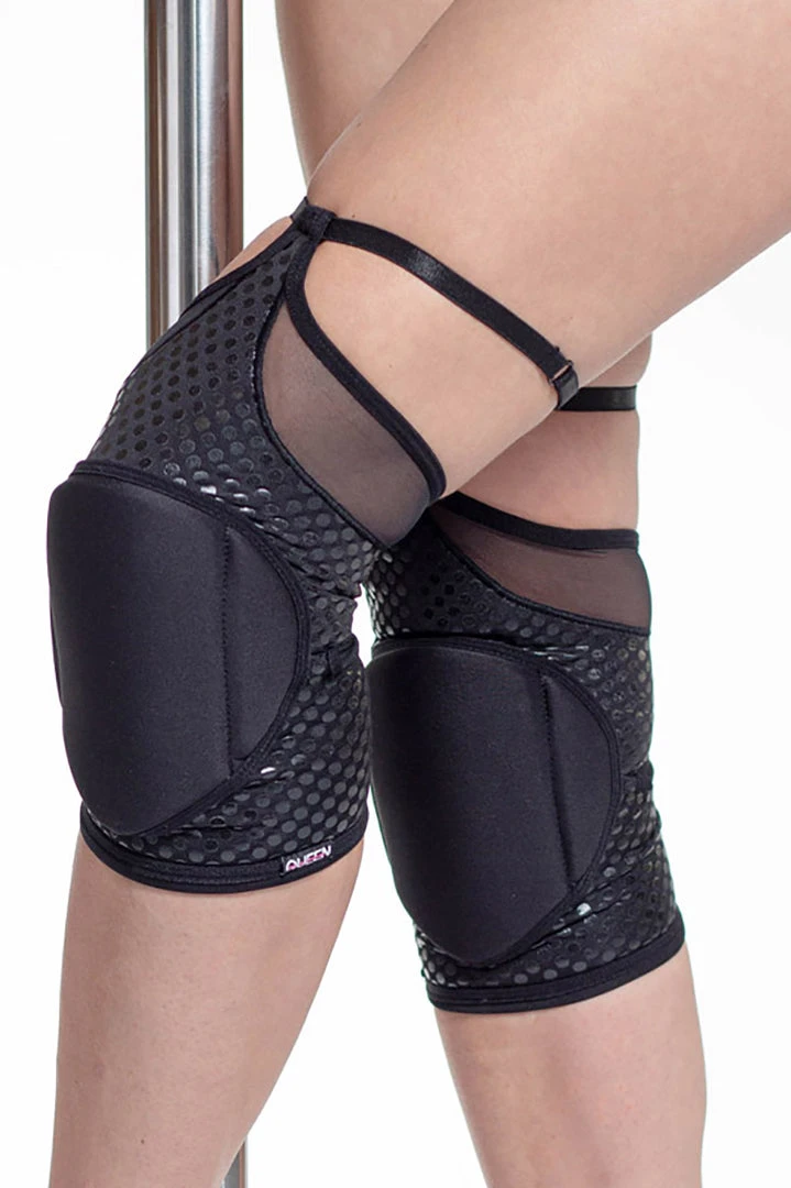Queen Accessories Queen Grippy Kneepads - Black Fire