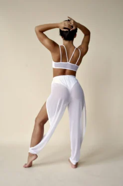Exo Wear Flow Pants (with Leg Slit) - White Mesh