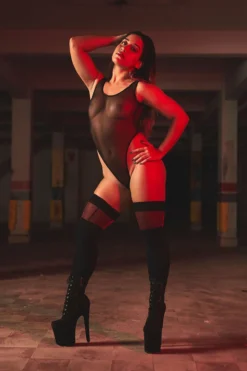 Rolling Fierce Bodysuit - Black Mesh