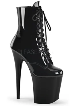 Back In Stock Pleaser USA Flamingo-1020 8inch Pleaser Boots - Patent Black