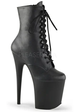 Pleaser USA Flamingo-1020 8inch Pleaser Boots - Matte Black Back In Stock