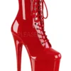 Pleaser USA Flamingo-1020 8inch Pleaser Boots - Patent Red Shoes