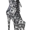 Pleaser USA Flamingo-1020DP 8inch Pleaser Boots - Money Print