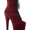 Shoes Pleaser USA Flamingo-1020FS Faux Suede 8inch Pleaser Boots - Burgundy