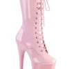 Pleaser USA Flamingo-1050 8inch Pleaser Boots - Patent Baby Pink