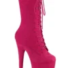 Pleaser USA Flamingo-1050FS Faux Suede 8inch Pleaser Boots - Hot Pink