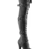 Pleaser USA Flamingo-3028 8inch Thigh High Pleaser Boots - Matte Black