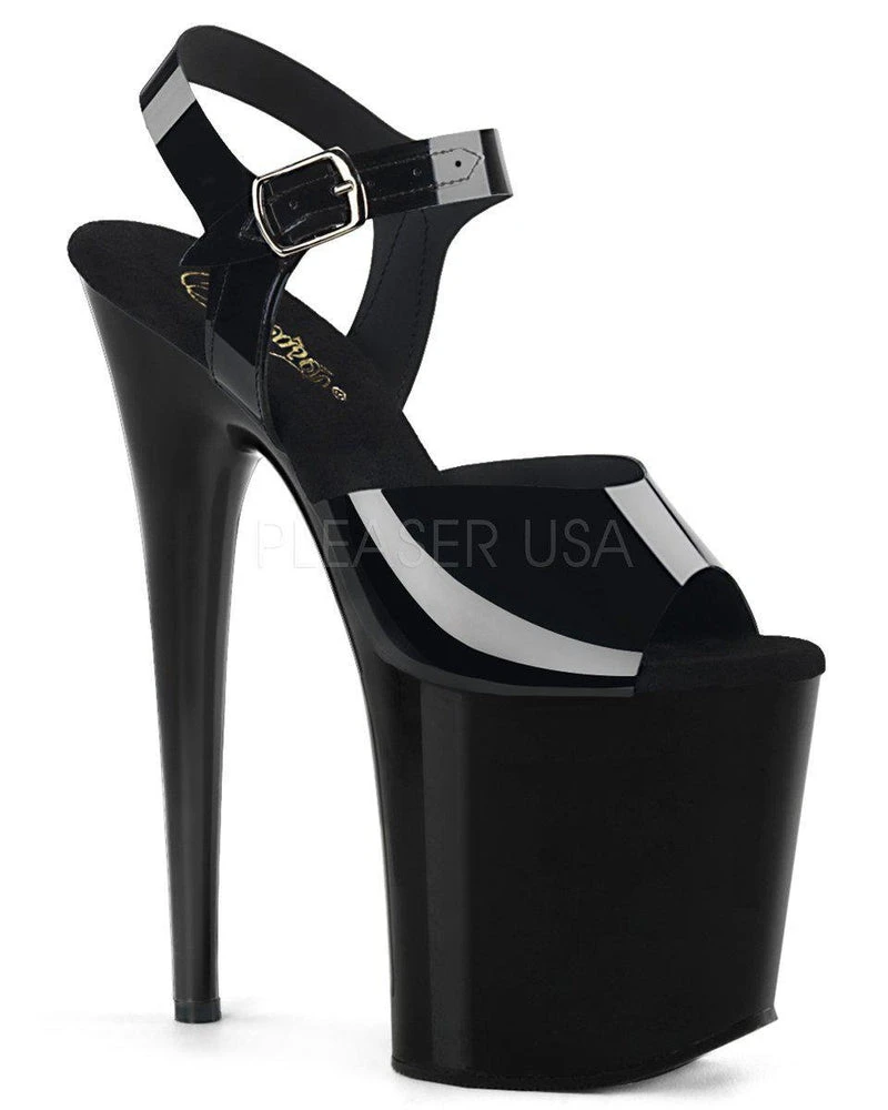 Shoes Pleaser USA Flamingo-808N Jelly-Like 8inch Pleasers - Black