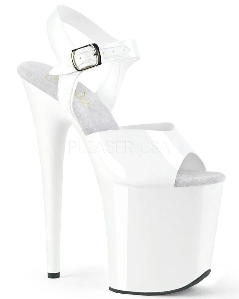 Pleaser USA Flamingo-808N Jelly-Like 8inch Pleasers - White Shoes