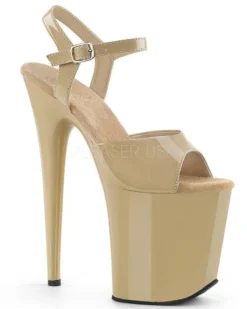 Shoes Pleaser USA Flamingo-809 8inch Pleasers - Patent Cream