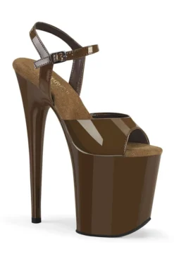 Pleaser USA Flamingo-809 8inch Pleasers - Patent Mocha New In