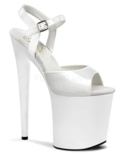 Shoes Pleaser USA Flamingo-809 8inch Pleasers - Patent White