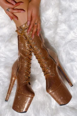 Shoes Hella Heels The Glitterati 8inch Boots - Oh Honey