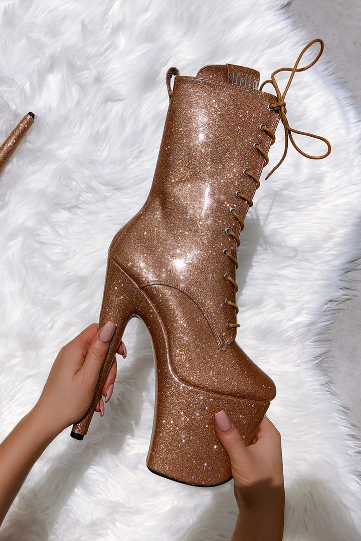 Shoes Hella Heels The Glitterati 8inch Boots - Oh Honey