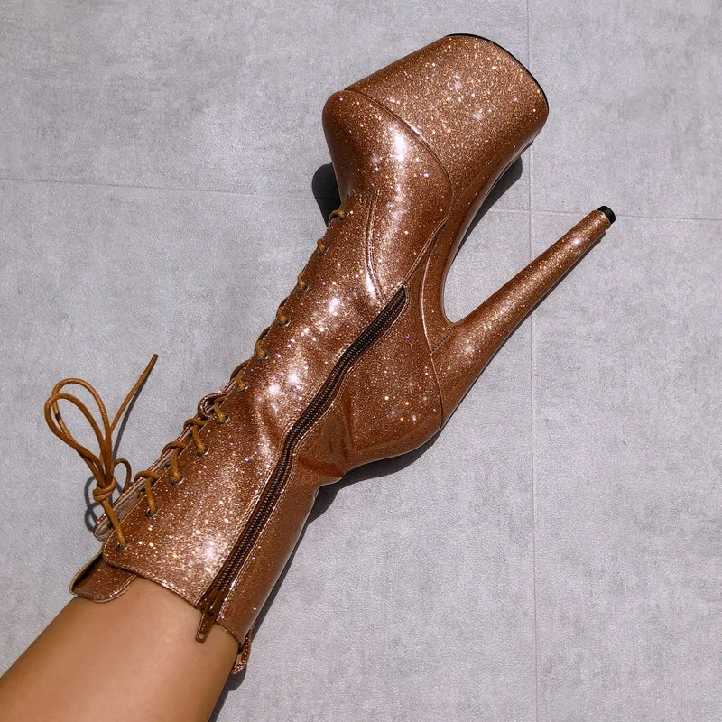 Shoes Hella Heels The Glitterati 8inch Boots - Oh Honey