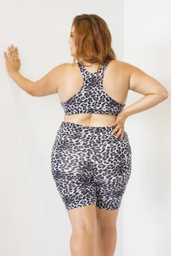 Lunalae Zeta Biker Shorts - Grey Leopard