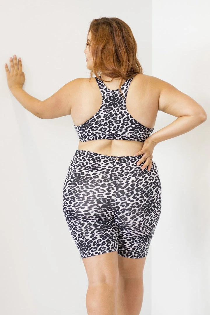 Lunalae Zeta Biker Shorts - Grey Leopard