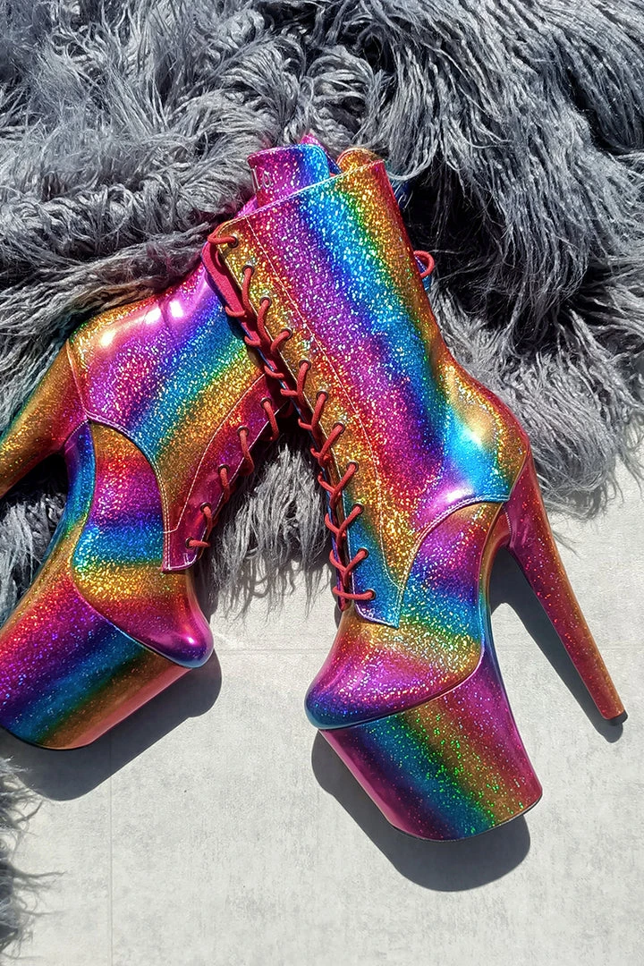 Hella Heels Limited Edition Pride Boots - 8inch Shoes