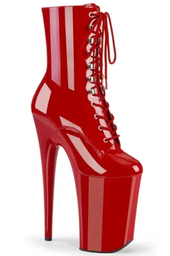 Shoes Pleaser USA Infinity-1020 9inch Pleaser Boots - Patent Red