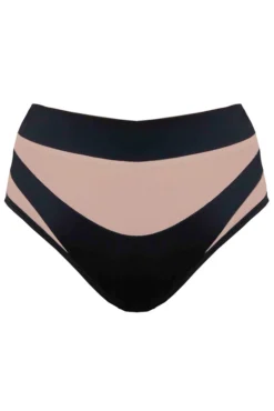 Creatures Of XIX I S I S High Waisted Bottoms - Black With Sand Mesh