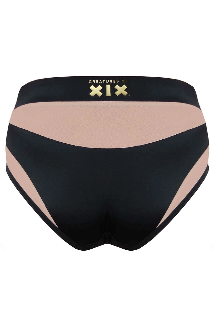 Creatures Of XIX I S I S High Waisted Bottoms - Black With Sand Mesh