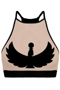 All Pole Wear Creatures Of XIX I S I S Halter Top - Black With Sand Mesh