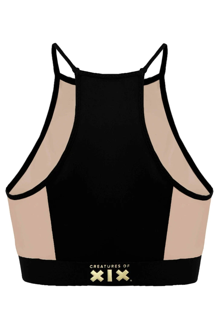 All Pole Wear Creatures Of XIX I S I S Halter Top - Black With Sand Mesh