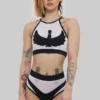 Creatures Of XIX I S I S High Waisted Bottoms - Black With White Mesh