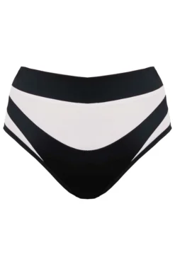 Creatures Of XIX I S I S High Waisted Bottoms - Black With White Mesh