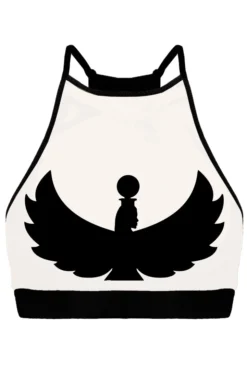 All Pole Wear Creatures Of XIX I S I S Halter Top - Black With White Mesh