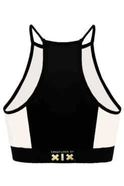 All Pole Wear Creatures Of XIX I S I S Halter Top - Black With White Mesh