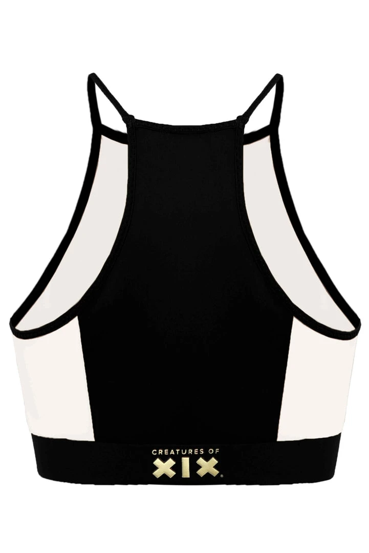 All Pole Wear Creatures Of XIX I S I S Halter Top - Black With White Mesh