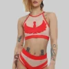 All Pole Wear Creatures Of XIX I S I S High Waisted Bottoms - Red With Sand Mesh